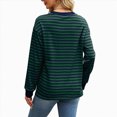 thumbnail image 4 of Towmus Womens Oversized Striped Sweatshirt Crewneck Long Sleeve Color Block Pullover Top Casual Y2K Fall Clothes Workout Shirt, 4 of 6