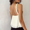 thumbnail image 3 of Gupgi Women Sweet Cami Tops Frill Spaghetti Strap Vest Bow Front Ruffled Cropped Camisole, 3 of 6