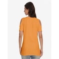 thumbnail image 3 of Womens Summer Shirts V Neck Criss Cross Cold Shoulder Tops Blouse, 3 of 6