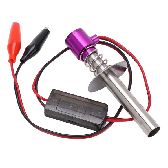 Electronic Glow Plug Igniter, Simple Operation Strong Compatibility RC Car Igniter With Gasket For Aircraft Model For Car Model Purple