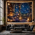 thumbnail image 6 of Magical Balcony Terrace with Night Left Reading Nook, Serene Boho for Boho Decor Lovers, Desert Sunset Wall Art, Mother'S Day Gift, Tapestry Wall Hanging for Bedroom and Dorm, 6 of 7