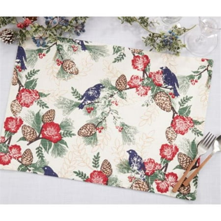 

Saro Lifestyle 557.M1420B 14 x 20 in. Pinecones & Birds Placemats Multi Color - Set of 4