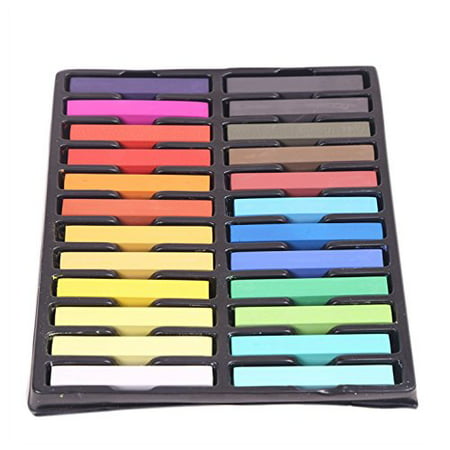 Magic Beauty Hair Chalk - Set of 24 Color Sticks of Temporary Nontoxic Hair Dye You Color on - No Messy Rinses or Creams - Washes Out Completely - For (Best Way To Wash Out Hair Dye)