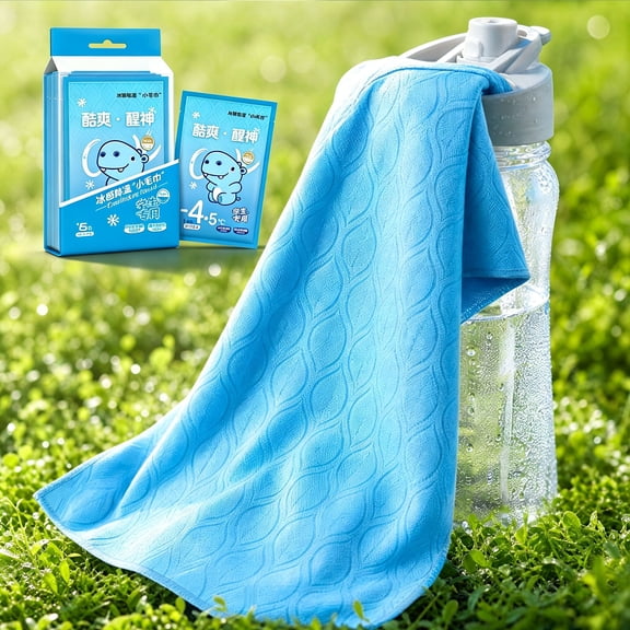5-Pack Cooling Towels Wipes - Portable Sweat Relief Cloths, Individually Wrapped Refreshing Wipes for Outdoor Sports, Gym, Travel & Daily Use - Extra Large, Soft Material