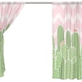 thumbnail image 4 of Coolnut 2PCS Sheer Curtains, 78"x55" Cute Cactus On Pink Wave Gauze Door and Window Voile Curtain Panels for Bedroom Living Room, 4 of 4
