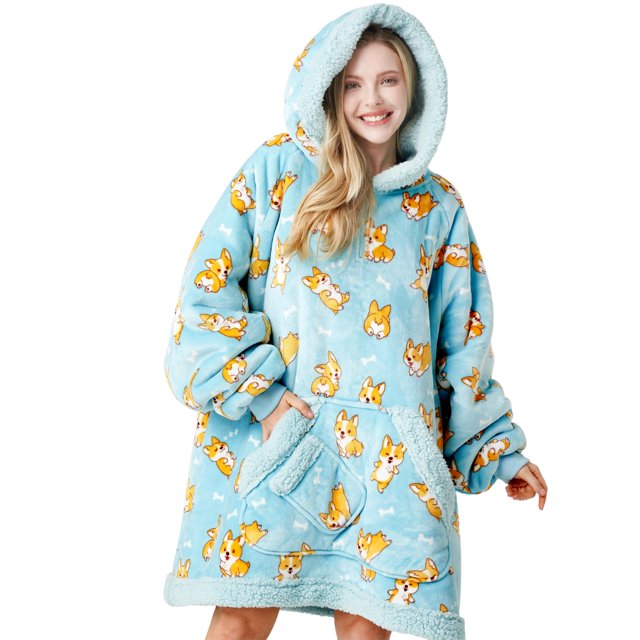 Sudadera con capucha portátil para mujeres y hombres, Corgi