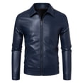 thumbnail image 3 of Men's Lightweight Business Jacket, PU Leather Coat Outerwear, Stylish Casual Wear for Daily Use, Perfect for Office and Formal Occasions, 3 of 9