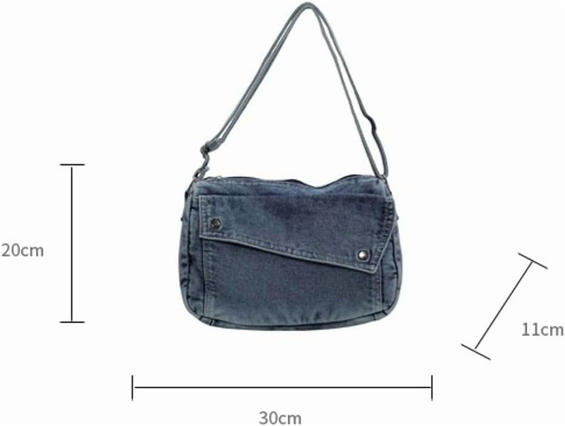 2025 Denim Shoulder Bag Trendy Jean Canvas Messenger Bag for Women Tote Bag Retro Crossbody Handbag