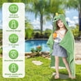 thumbnail image 3 of Dznils Kids Dinosaur Flannel Hooded Bath Towels, Soft Absorbent Beach Towel, Green, 3 of 11