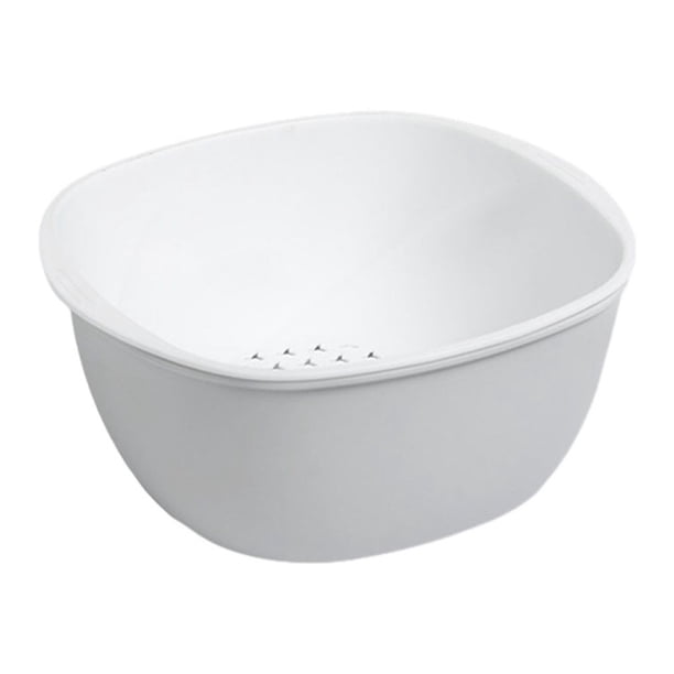 Matsuzay Colador blanco no tóxico para lavar verduras de forma segura y saludable, cesta de cocina para lavar arroz Organizadores de utensilios de cocina Gris S