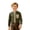 AB383 Army Green, variant on Tisuna Long Sleeve Striped Shirts For Boys Kids Stand Collar Button Down Front Pocket Tops Comfortable Daily Casual Wear Tees For Toddler And Tweens 2-14 Years