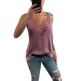 thumbnail image 1 of DYMADE Women Lace Patchwork V Neck Spaghetti strap Sexy Vest Top, 1 of 2