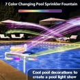 thumbnail image 5 of Solar Pool Fountain with Lights, 7 Color Changing Pool Light with Remote & Timer, Dimmable Dual-head Adjustable Pool Sprinkler Waterfall Fountain, Pool Decor for Above-Ground In-Ground Pools, 5 of 8
