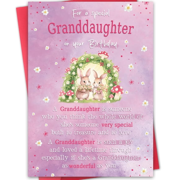 Tarjeta de felicitación de cumpleaños para nieta de Hongshan
