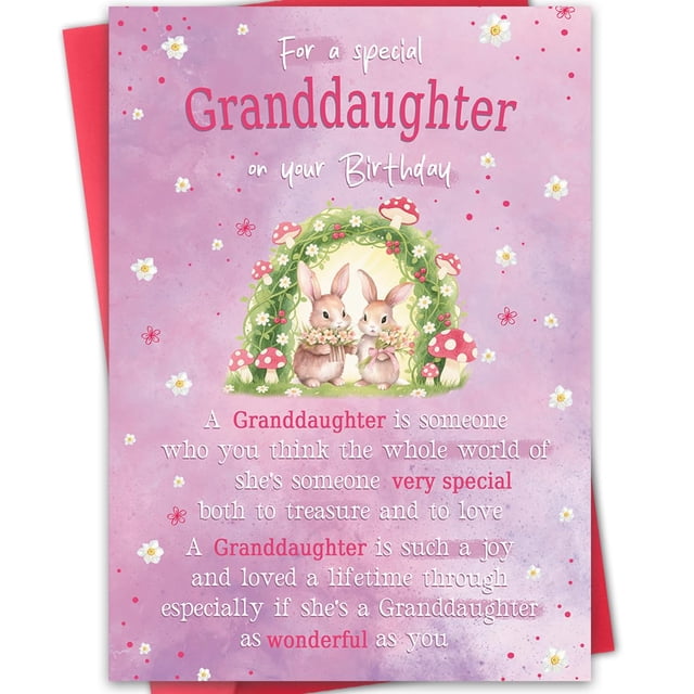 Tarjeta de felicitación de cumpleaños para nieta de Hongshan
