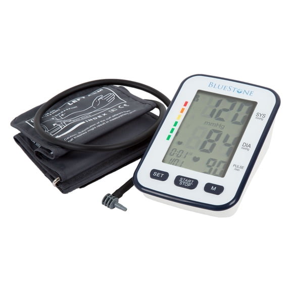 Blood Pressure Cuff – Electronic Digital Upper Arm Heart Monitor with LCD Display Personal Health Tracker Device for Hypertension by Bluestone