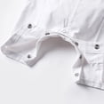 thumbnail image 5 of IBTOM CASTLE Baby Boy Gentleman Outfit Formal Tuxedo Suit Bowtie Romper Overalls with Vest Hat Birthday Wedding Party Clothes 9-12 Months White - Short Sleeve Necktie, 5 of 8