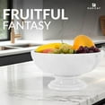 thumbnail image 2 of Radicaln White Marble Fruit Bowl 10" | Handmade Stone Candy Bowl, Decorative Fruit Dish & Banana Holder | Modern Kitchen Counter, Dining Table & Coffee Table Décor, 2 of 6