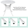 thumbnail image 7 of VIVIJASON 31" Patio Bistro Table Outdoor Dining Round Table White Cast Aluminum Table with Umbrella Hole, 7 of 7