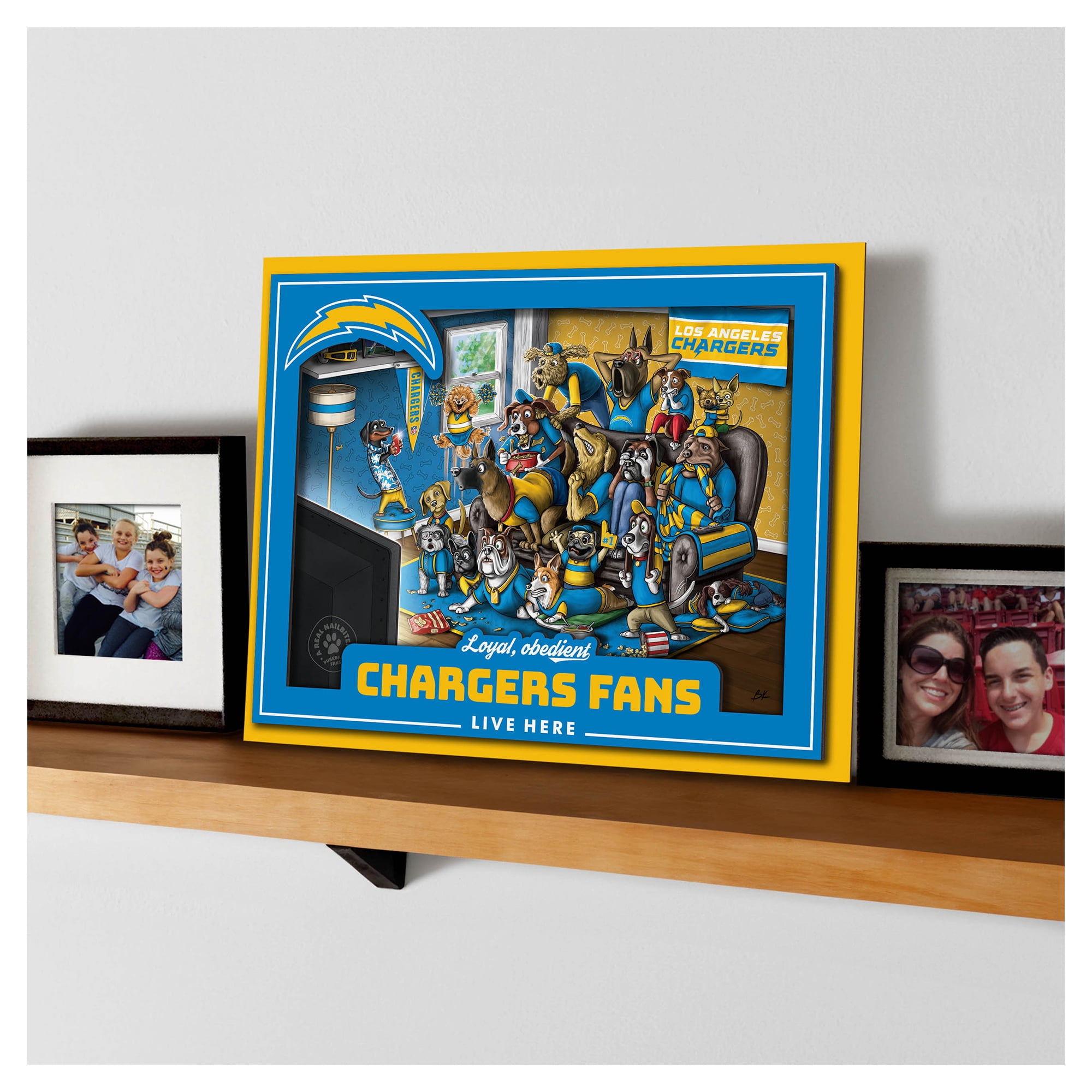 IDNA Los Angeles Chargers 13.25" x 17.25" Purebred Fans Wall Art