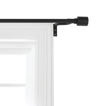Mainstays Easy Hang Adjustable Window Curtain Rod with Decorative Finials, 30" to 84", Matte Black