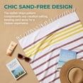 thumbnail image 5 of Unique Bargains Turkish Striped Cotton Beach Towel with Tassel Trim Brown 71" x 40", 5 of 8