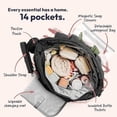 thumbnail image 4 of Babbleroo Flo Diaper Bag Gray-14-Pocket Luxury Puffer Tote with Laptop Sleeve, Changing Mat & Wet Bag for Moms & Dads, 4 of 8