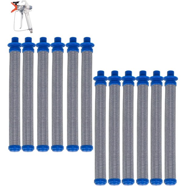 288749 60 Filtros de Malla para Pistola – Paquete de 12 Filtros Azules para Rociador de Pintura Compatibles con Graco SG2 SG3 SG10 SG20 SG Pro Pistolas de Rociado