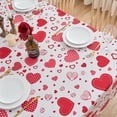 thumbnail image 4 of Valentine''s Day Tablecloth 60 x 84 Inch Red Love Heart Rectangle Table Cloth - Oblong Polyester Fabric Table Cover for Valentine Wedding Anniversay Dinner Party Picnic Kitchen Decorations, 4 of 6