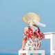thumbnail image 5 of 52-54cm circunferencia del sombrero borde de la hierba rota para niños sombrero de paja de verano salida superior plana sombrero de sol perla arco sombrilla sombrero de playa, Beige, 5 of 5