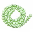 thumbnail image 2 of 10strands Handmade Millefiori Glass Bead Strands Flower Pale Green 7.5~9x3mm Hole: 1mm about 55~57pcs/strand 15.55 inch~15.94 inch(39.5cm~40.5cm), 2 of 3