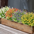 thumbnail image 2 of Zukuco 12 Bundles Artificial Flowers for Outdoors, Fake Flowers in Bulk Plastic Plants UV Resistant Faux Greenery Boxwood for Wedding Hanging Planters Vase Indoor Outside Decorations (Mix Color), 2 of 7