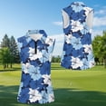 thumbnail image 5 of Jeiento Matching Golf Shirts for Couples Quarter Zip Sleeveless Golf Shirt for Women Blue Hibiscus Flowers Mens Slim Fit Short Sleeve Shirts, 5 of 7