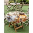 thumbnail image 3 of Outdoor Tablecloth with Umbrella Hole and Zipper, Fall Pumpkin Round Table Cloth 54 Inch Waterproof Tablecloth, Thanksgiving Vintage Flower Leaf Picnic Table Cover for Patio Camping, 3 of 7