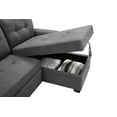 thumbnail image 3 of Ergode Lucca Gray Fabric Reversible Sectional Sleeper Sofa Chaise with Storage, 3 of 3