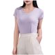 thumbnail image 1 of Mujeres Manga Corta Tops Casual, Color Sólido Cuello en V, Camiseta Casa Blusas para Mujeres, 1 of 5
