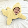 thumbnail image 4 of felwors Baby Starfish Onesie,Cozy Star Babies Swaddle Bag,Infant Soft Fleece One Piece Romper,Fall Winter Warm Outfits, 4 of 7