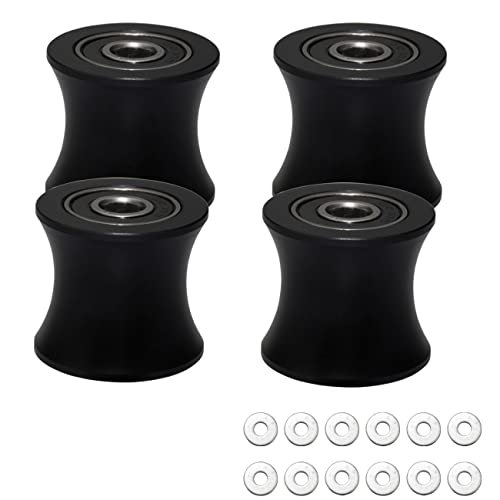 FRECCU Total Gym Replacement Set of 4 Wheels/Rollers for Models DLX, DLX II, DLX III, Adv DLX, Pilates, Pilates Pro 2500, 3000, 4000?570, 2000 ?Black?