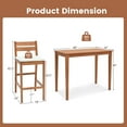 thumbnail image 3 of Costway 5 PCS Patio Eucalyptus Wood Bar Set Bar Height Dining Table & 4 Cushioned Chairs, 3 of 9