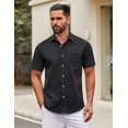 thumbnail image 2 of COOFANDY Mens Short Sleeve Casual Button Down Shirts Summer Untucked Dress Shirts with Pocket, 2 of 6