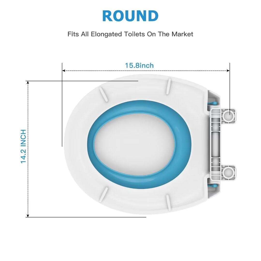 GOGRANT Black Oval Plastic 17" Toilet Seat