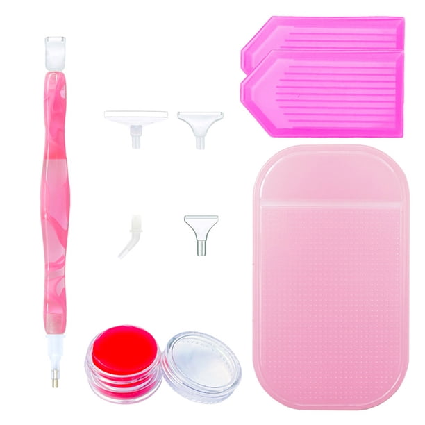 Juego de bolígrafos para pintar con diamantes, juego de bolígrafos para taladrar, bordado, manualidades, kit de alfombrilla de dibujo de diamantes de imitación, rosa Noticed HA003828-01