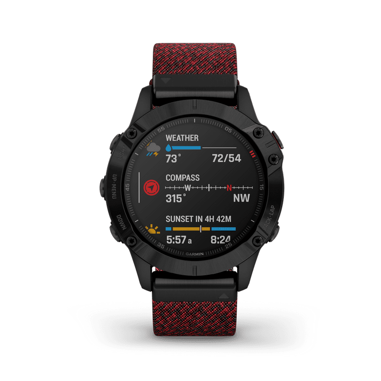 Garmin watch fenix 6 sapphire black dlc heathered nylon band hot sale