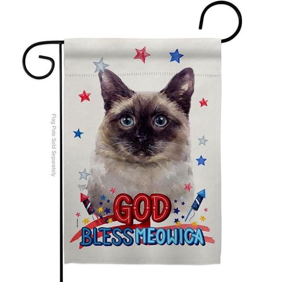 Breeze Decor G120185-BO Patriotic Siamese Animals Cat 13 x 18.5 in. Double-Sided Decorative Vertical Garden Flags for House Decoration Banner Yard Gift