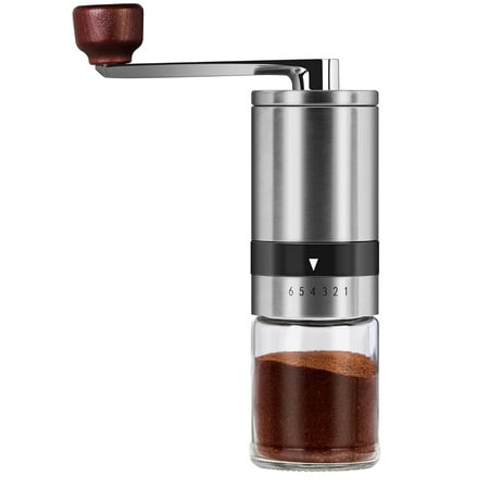 Oenbopo Manual Coffee Grinder, Portable 6 Modes Adjustable Stainless Steel Hand Coffee Grinder for Drip Coffee, Espresso, French Press
