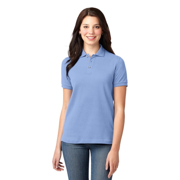 Port Authority Pique Knit Polo (L420) Light Blue, 2XL