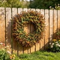 thumbnail image 4 of Leutsin Fall Wreath for Front Door, 18" Large Artificial Boxwood Leaves Outdoor Autumn Wreath for Home, Farmhouse Wall Porch Window Thanksgiving Day Harvest Festival Decor, 4 of 7