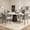 Gray, variant on MOONMISS Dining Chairs Set of 4,Faux Leather Ergonomic Backrest Padded Seat Metal Legs Color Block For Kitchen Living Room