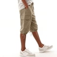 thumbnail image 7 of Kvture Capri Pants for Women Summer Cargo Capris Hiking Cropped Pants Bermuda Shorts Utility Casual Holiday Knee Length Bottoms Khaki Pant M, 7 of 7
