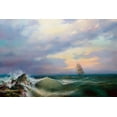 thumbnail image 2 of Golovin, Konstantin 32x23 Black Ornate Wood Framed with Double Matting Museum Art Print Titled - Surf, 2 of 4